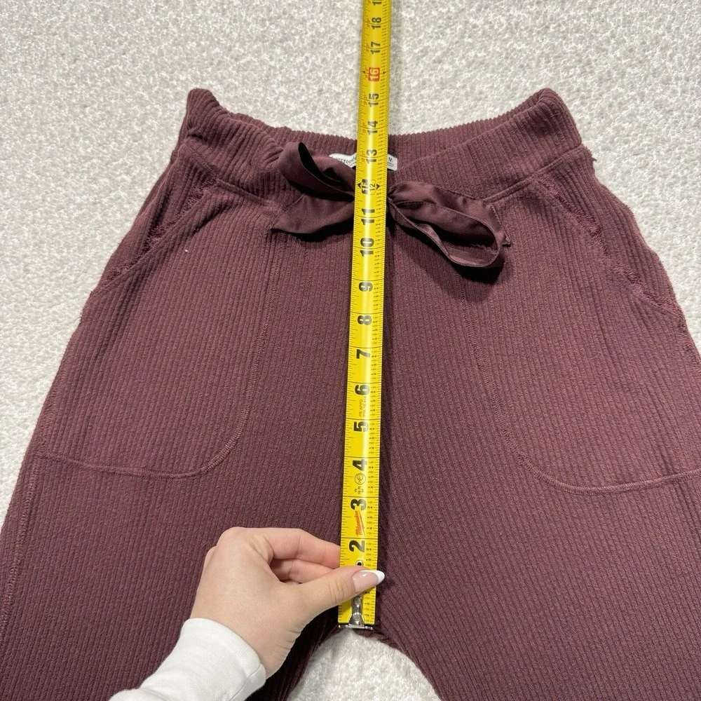 Abercrombie & Fitch Women's Sleepwear Jogger Pants Burgundy Ribbed Pockets Med